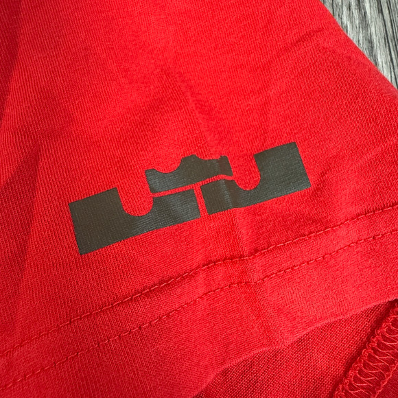 Nike LeBron Dri-Fit Red Basketball Tee Cyber Dunk Graphic Shirt Size Large - Picture 6 of 9